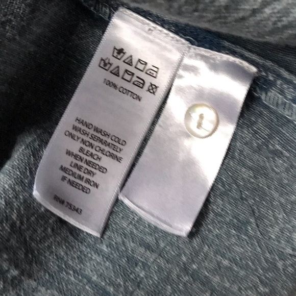 Rachel Zoe Embroidered Chambray Peasant Top Sz L - Picture 5 of 5